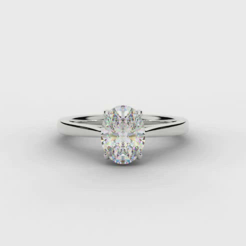 Oval Diamond Solitaire Ring