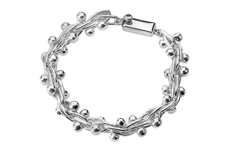 Silver Statement Beaded Bracelet