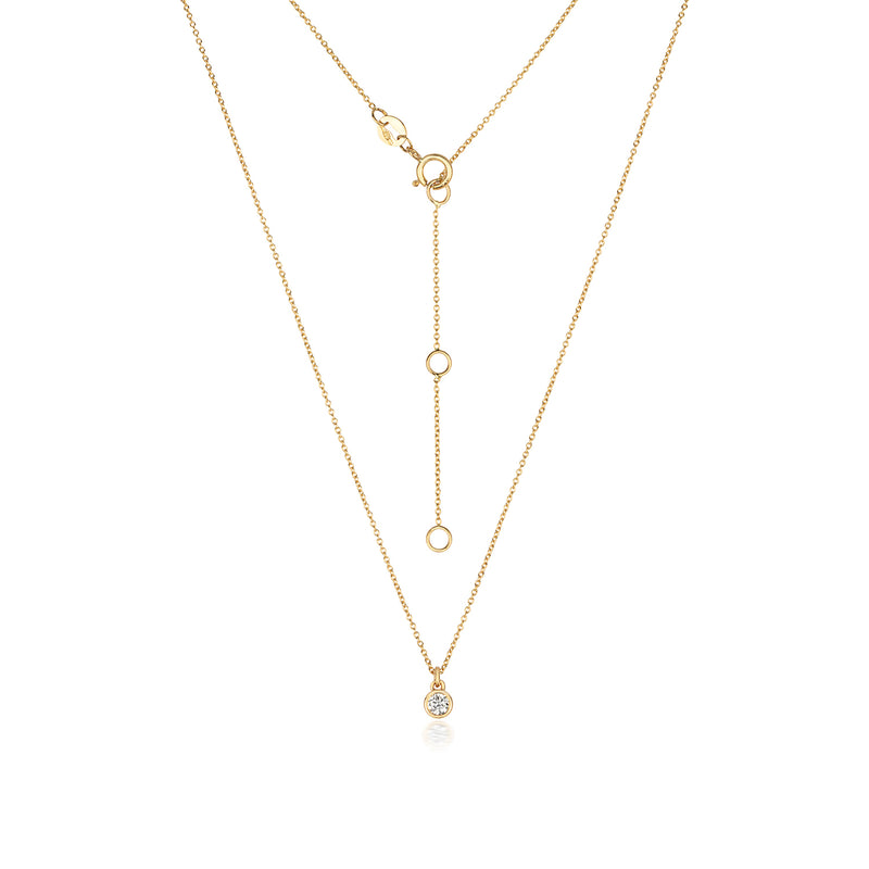 Diamond Rubover Pendant Necklace in Yellow Gold