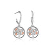 Tree of Life Silver Circle Drop Earrings