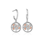 Tree of Life Silver Circle Drop Earrings