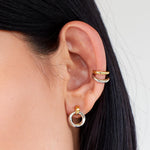 Bevel Link Golden Solo Silver Ear Cuff