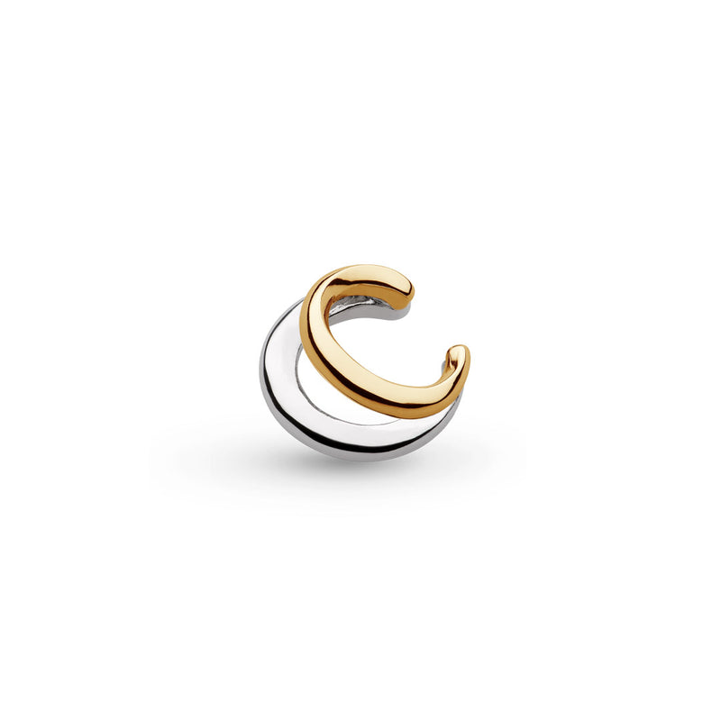 Bevel Link Golden Solo Silver Ear Cuff