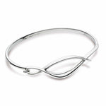 Entwine Twist Silver Hinged Bangle