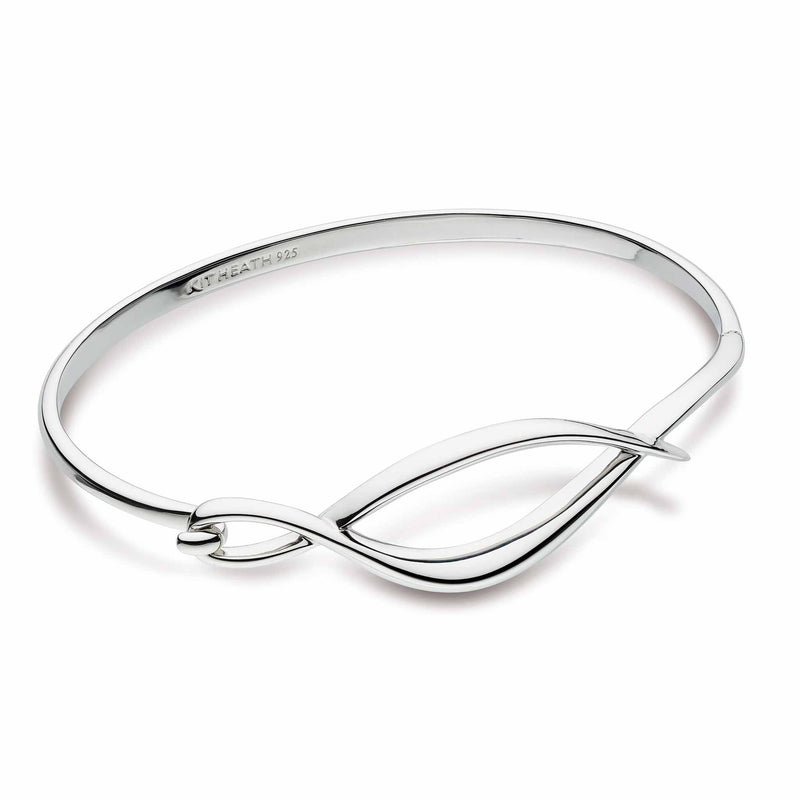Entwine Twist Silver Hinged Bangle