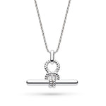Marina Rope Knot T-Bar Grande Silver Necklace
