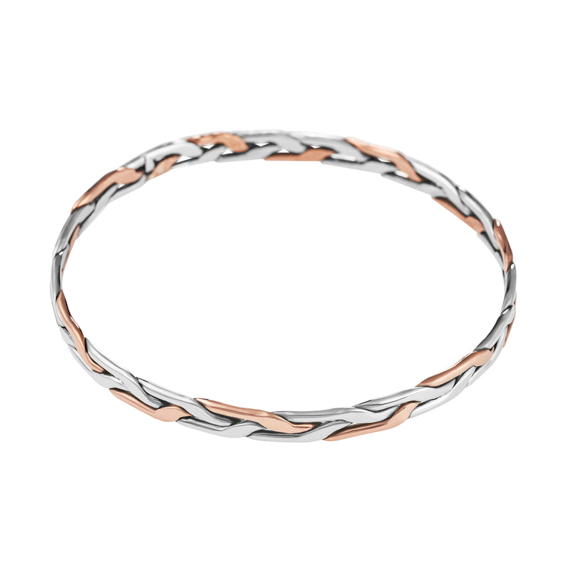 Silver and Copper Interlinked Bangle