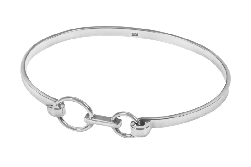 Silver Rings Bar Clasp Bangle