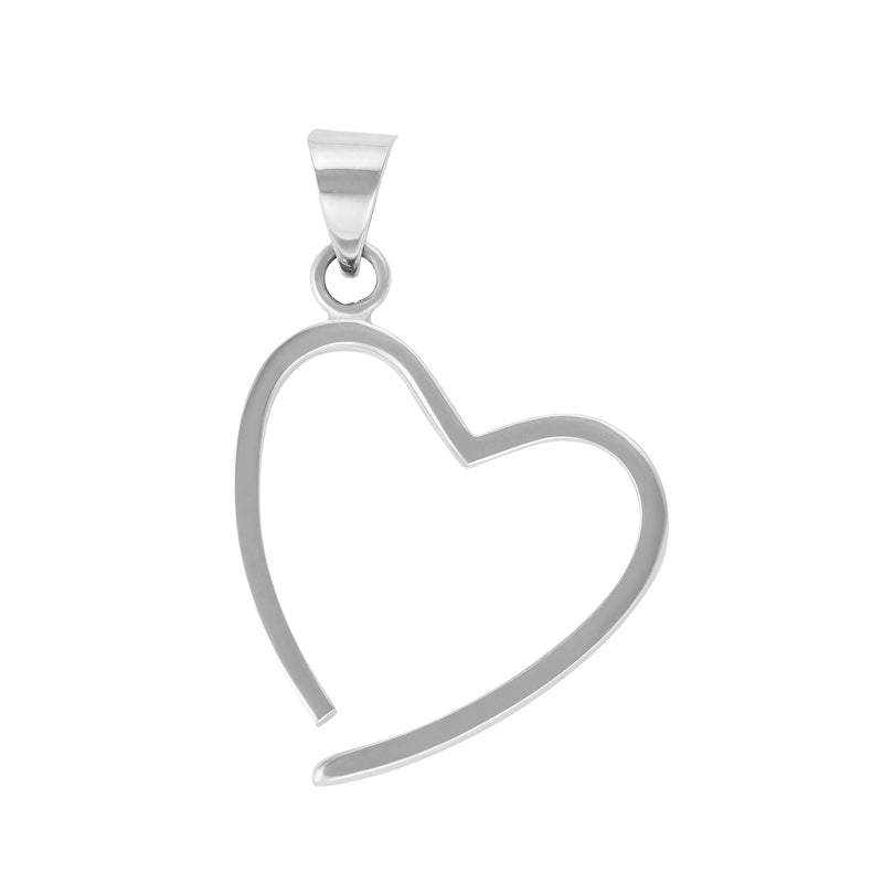 Silver Tilted Heart Pendant & Chain