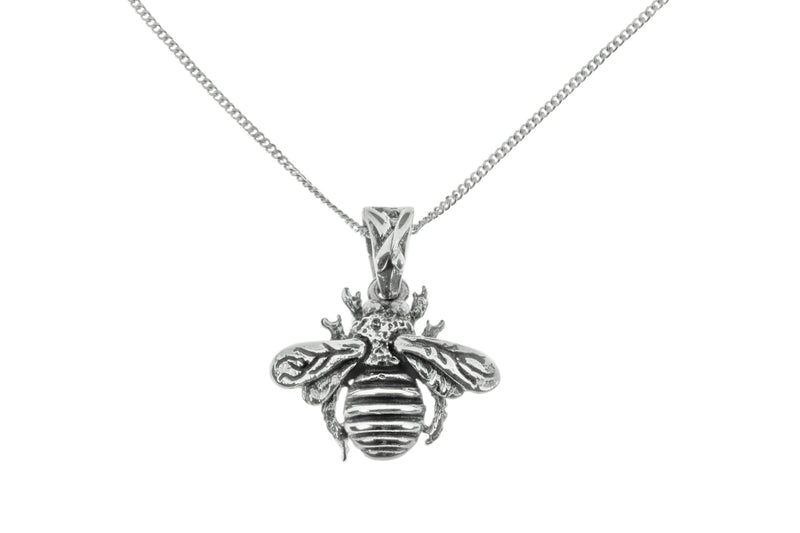 Silver Bumble Bee Pendant & Chain