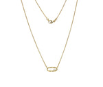 9ct Yellow Gold Pearl Oblong Necklace
