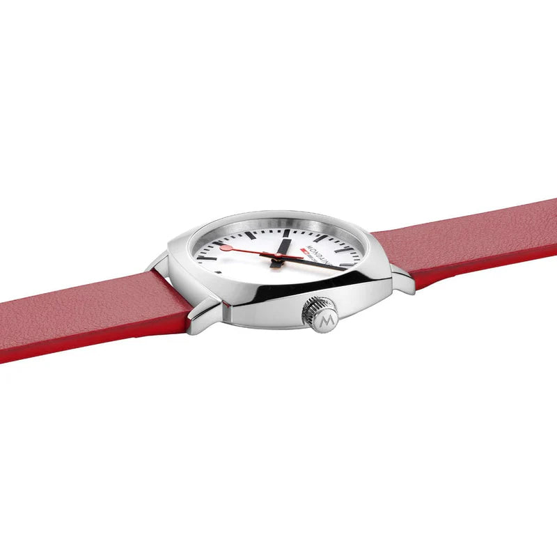 Petite Cushion, Red Vegan Grape Leather, 31mm Watch