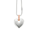 Cariad Silver and Diamond Large Heart Pendant Necklace