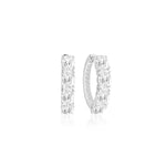 Ellisse Creolo Silver Zirconia Hoop Earrings