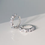 Ellisse Creolo Silver Zirconia Hoop Earrings
