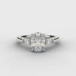 Oval Diamond Trilogy Engagement Ring