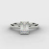 Platinum Emerald Cut Diamond Solitaire Ring