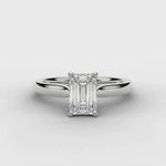 Platinum Emerald Cut Diamond Solitaire Ring
