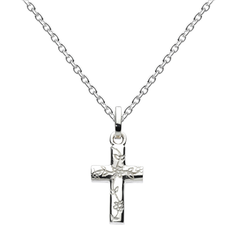 Silver Engraved Small Cross Pendant