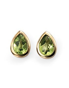 Peridot Gold Stud Earrings