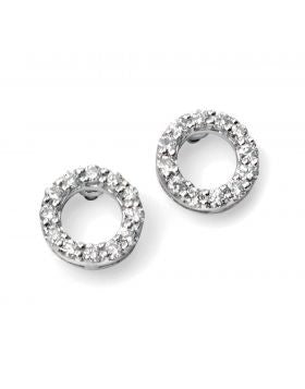 Diamond Halo Stud Earrings in White Gold