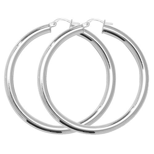 Silver 40mm Hoop Earrings