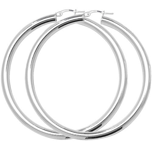 Silver 50mm Hoop Earrings
