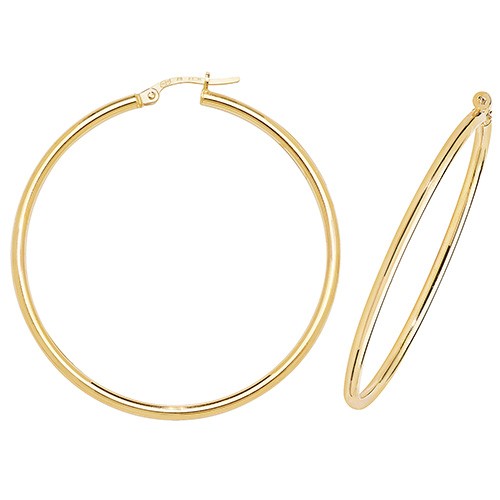 Yellow Gold 40mm Hoop Earrings