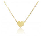 Yellow Gold Solid Heart Pendant Necklace