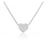 White Gold Solid Heart Pendant Necklace