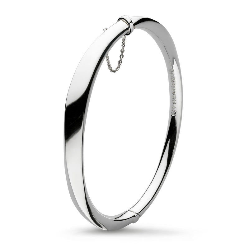 Silver Bevel Cirque Hinged Bangle