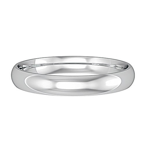 9ct White Gold 3mm Court Wedding Ring