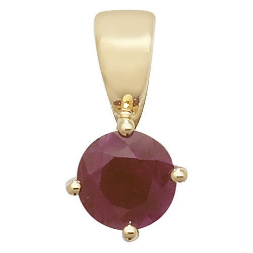 Ruby Gold Round Pendant and Chain