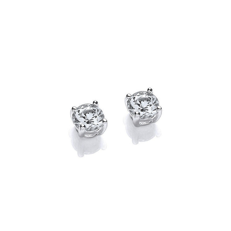 Silver Swarovski Zirconia 4mm Earrings