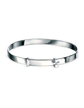 Silver Diamond Set Cross Baby Bangle