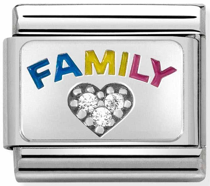 Family Love Rainbow Silvershine Charm