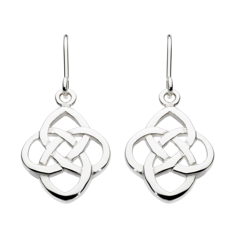 Silver Celtic Knotwork Drop Earrings