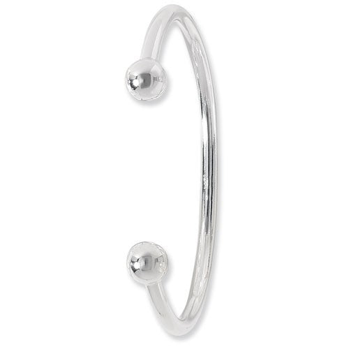 Men's Solid Silver Torque Bangle