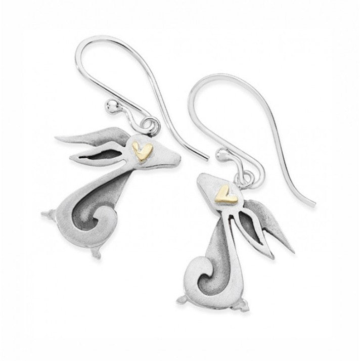 Silver Hare Drop Earrings