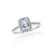 Aqua Marine and Diamond White Gold Ring