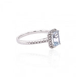 Aqua Marine and Diamond White Gold Ring