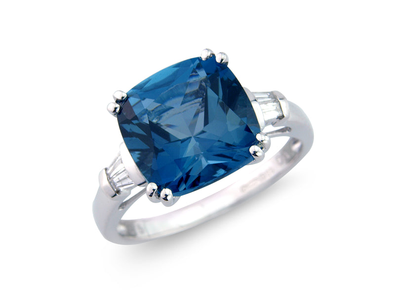 London Blue Topaz & Diamond Dress Ring