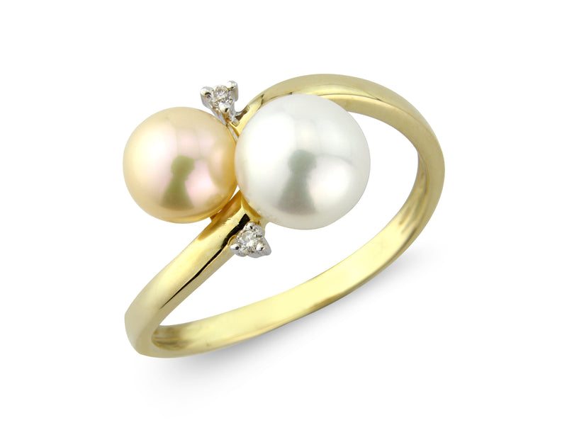 Pearl and Diamond Gold Ring