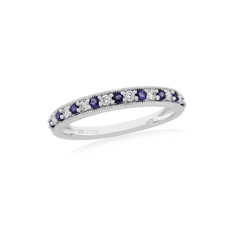 Sapphire & Diamond White Gold Eternity Ring
