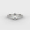 Oval Cut LAB Diamond Solitaire Ring With Diamond Shoulders