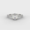 Oval Cut Diamond Solitaire Ring With Diamond Shoulders