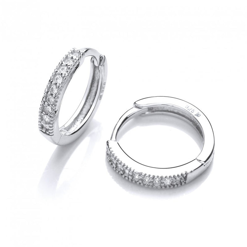 Swarovski Zirconia Silver Hoop Earrings