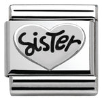 Composable Classic Link Sister Heart in Silver