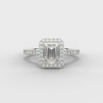 Emerald Cut Diamond Halo Ring