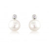 Pearl and Diamond White Gold Stud Earrings